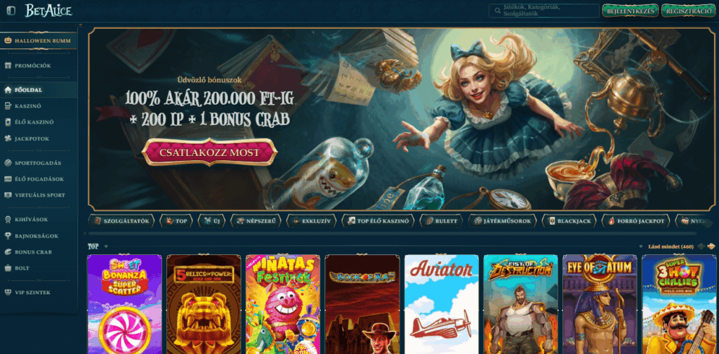 Legjobb Online Kaszinó Játékok a BetAlice