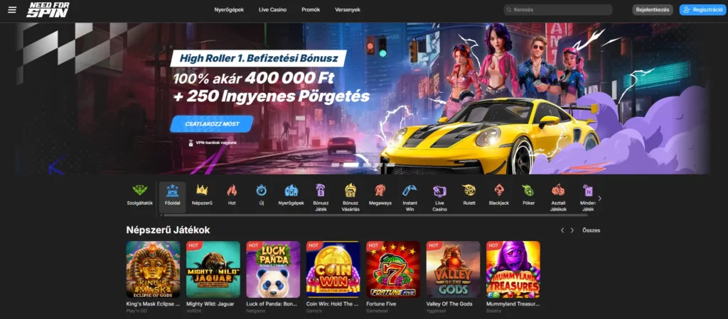 Need for Spin - Kaszinó Játékok